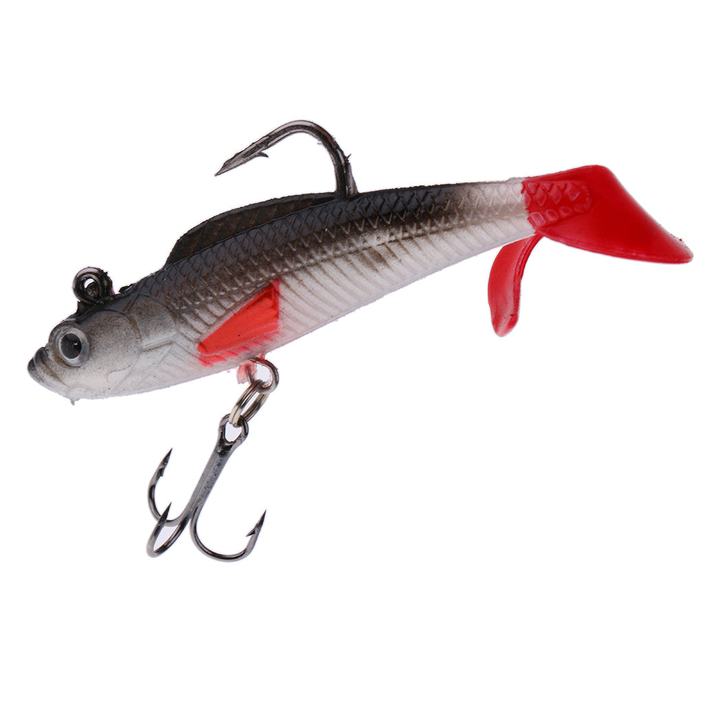 Maxbell 5pcs Luminous Fishing Lure Artificial Soft Worm Fishing