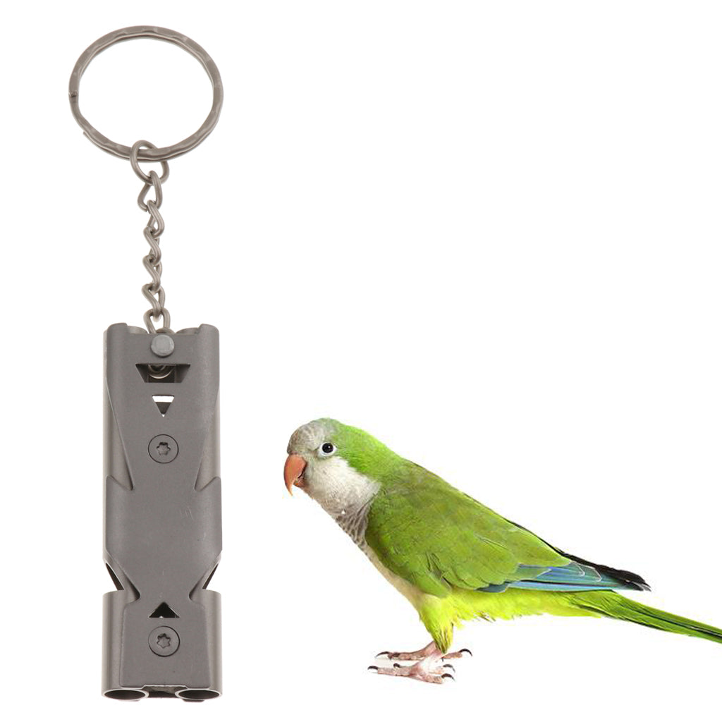 Maxbell 1Pc Emergency whistle High Pitch Double Tubes Survival Whistle with KeyChain for Camping Hiking Sports Dog Parrot Training ( Random Color )
