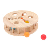 Maxbell Cat Intelligence Toy Round Treasure Chest Wooden Pet Claw Board with Ball