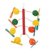 Maxbell Bird Foraging Toys Rattan Ball Parrot Cage Hanging Swing Chewing Toy