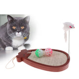 Maxbell Lovely Cat Kitten Scratch Mat Pad Scratcher Board with Mouse Toy Two Bell Balls