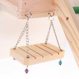 Maxbell Wooden Platform，Swing and Ladder Set for Mouse, Chinchilla, Rat, Gerbil and Dwarf Hamster, Cage Toy Climbing Kits for Small Animals