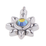 Maxbell Rainbow Crystal Sunflower Pendant Cremation Jewelry For Ashes Urn Necklace