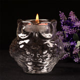 Maxbell Antique Glass Votive Candle Holder Tea Light Candle Holder 9cm Dia Owl Shape, Wax Candle Cup