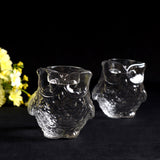 Maxbell Antique Glass Votive Candle Holder Tea Light Candle Holder 9cm Dia Owl Shape, Wax Candle Cup