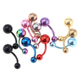 Maxbell 12 Pcs Body Jewelry Petite Belly Button Navel Ring 14g Stainless Steel Curved Barbells