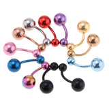 Maxbell 12 Pcs Body Jewelry Petite Belly Button Navel Ring 14g Stainless Steel Curved Barbells