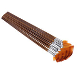 Maxbell Set 9 Size Fan Shape  Brushes Pen for Oil Acrylic Water Painting Artist Wooden Handle