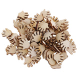 Maxbell 100 Pieces Mini Cut Hand Shapes Blank Wood Unfinished Wood Pieces for DIY Arts Crafts, Handmade Wedding Ornaments, Baby Shower Centerpieces