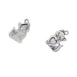 Maxbell 50Pcs Tibetan Silver Pet Cat Charms Pendants For DIY Necklace Jewelry Making