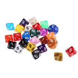 Maxbell 25x Acrylic Polyhedral Dice D10 TRPG Toy for Dungeons and Dragons Table Game