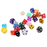 Maxbell 25x Acrylic Polyhedral Dice D10 TRPG Toy for Dungeons and Dragons Table Game