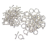 Maxbell 50 Sets Round Loop And Bar OT Toggle Clasp For Jewelry Making Design Repair Supply