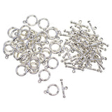 Maxbell 50 Sets Round Loop And Bar OT Toggle Clasp For Jewelry Making Design Repair Supply