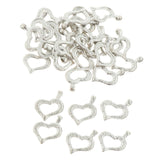 Maxbell 30pcs Silver Tone Hollow Heart Charms Bead Pendant DIY Jewelry Craft 17x21mm