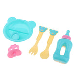 Maxbell 5 Pieces Plastic Cutlery Set Tableware Model For 25cm Mellchan Baby Dolls