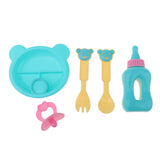 Maxbell 5 Pieces Plastic Cutlery Set Tableware Model For 25cm Mellchan Baby Dolls