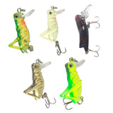 Maxbell 5Pcs 4cm Lifelike Insect Grasshopper Fishing Lures Baits Crankbaits with Treble Hook Flying Fishing Lure