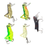 Maxbell 5Pcs 4cm Lifelike Insect Grasshopper Fishing Lures Baits Crankbaits with Treble Hook Flying Fishing Lure