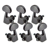 Maxbell Pack of 6 Iron Full Closed Tuning Pegs Tuning Keys Black for Electric/Acoustic Guitar Replacement Parts 3L3R