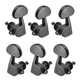 Maxbell Pack of 6 Iron Full Closed Tuning Pegs Tuning Keys Black for Electric/Acoustic Guitar Replacement Parts 3L3R