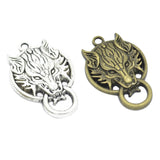 Maxbell 2 Piece Silver Bronze Alloy Wolf Shape Pendant Charms for Jewelry Making DIY Necklace Bracelet Earrings Hair Accessories Craft