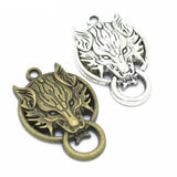 Maxbell 2 Piece Silver Bronze Alloy Wolf Shape Pendant Charms for Jewelry Making DIY Necklace Bracelet Earrings Hair Accessories Craft