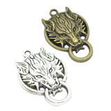 Maxbell 2 Piece Silver Bronze Alloy Wolf Shape Pendant Charms for Jewelry Making DIY Necklace Bracelet Earrings Hair Accessories Craft