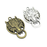 Maxbell 2 Piece Silver Bronze Alloy Wolf Shape Pendant Charms for Jewelry Making DIY Necklace Bracelet Earrings Hair Accessories Craft