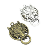 Maxbell 2 Piece Silver Bronze Alloy Wolf Shape Pendant Charms for Jewelry Making DIY Necklace Bracelet Earrings Hair Accessories Craft