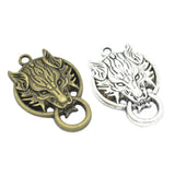 Maxbell 2 Piece Silver Bronze Alloy Wolf Shape Pendant Charms for Jewelry Making DIY Necklace Bracelet Earrings Hair Accessories Craft