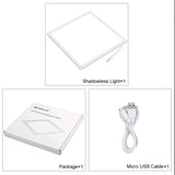 Maxbell LED Shadowless Bottom Light Lamp Panel Pad for Studio Background Lighting Box Accessory Kit Video Fill Light 10W 20x20cm