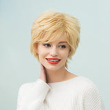 Maxbell Women's Ladies Hair Wig Stylish Short Fluffy Curly Blonde Lady Full Wig New