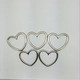 Maxbell 5 Pieces Sliver Alloy Heart Circle Rings DIY Charms for Womens Collar Choker Leather Necklace Jewelry Leg Ring Garter Belt Making