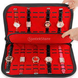 Maxbell Premium Leather Watch Display Box Storage Case Bag Holder Organizer for Home Shop, 20 Slots