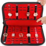 Maxbell Premium Leather Watch Display Box Storage Case Bag Holder Organizer for Home Shop, 20 Slots