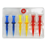 Maxbell 6 Pcs Smart Golf Tees with Adjustable Level（Red+Yellow)