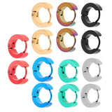 Maxbell 14Pcs Women Men Small Round Hoop Huggie Sleeper Stud Earrings Hippy Jewelry