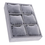 Maxbell Gray Velvet Jewelry Display Trays Bangle Bracelet Watch Jewelry Holder Case