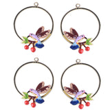 Maxbell 4pcs Baby Shower Gifts Cherry Bird Pendants Hanging Ornaments Earrings Findings Souvenir Garment Showing Crafts.