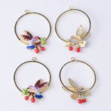 Maxbell 4pcs Baby Shower Gifts Cherry Bird Pendants Hanging Ornaments Earrings Findings Souvenir Garment Showing Crafts.