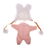 Maxbell 2 Pieces Clothes Suit for Mellchan Baby Doll 9-11inch Reborn Girl Baby Doll Pink Jumpsuits Rabbit Ear Hat Suit