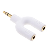 Maxbell 3.5mm Stereo Audio Splitter Earphone Headphone 2 Way Adaptor Keyring White
