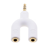 Maxbell 3.5mm Stereo Audio Splitter Earphone Headphone 2 Way Adaptor Keyring White