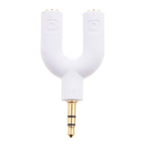 Maxbell 3.5mm Stereo Audio Splitter Earphone Headphone 2 Way Adaptor Keyring White