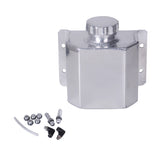 Maxbell Universal Silver 1 Liter Alloy Aluminium Engine Oil Catch Can Breather Tank Bottle Car Parts