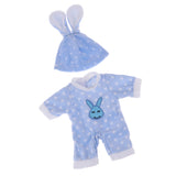 Maxbell Fashion Doll Clothing Star Printed Jumpsuit Hat for Mellchan Girl Doll Decor Light Blue