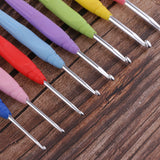 Maxbell 8pcs Fish Design Soft Handles Aluminum Crochet Hook Knitting Weaving Tool DIY Crafts 2.5mm-6.0mm