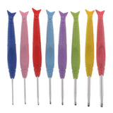 Maxbell 8pcs Fish Design Soft Handles Aluminum Crochet Hook Knitting Weaving Tool DIY Crafts 2.5mm-6.0mm