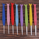 Maxbell 8pcs Fish Design Soft Handles Aluminum Crochet Hook Knitting Weaving Tool DIY Crafts 2.5mm-6.0mm